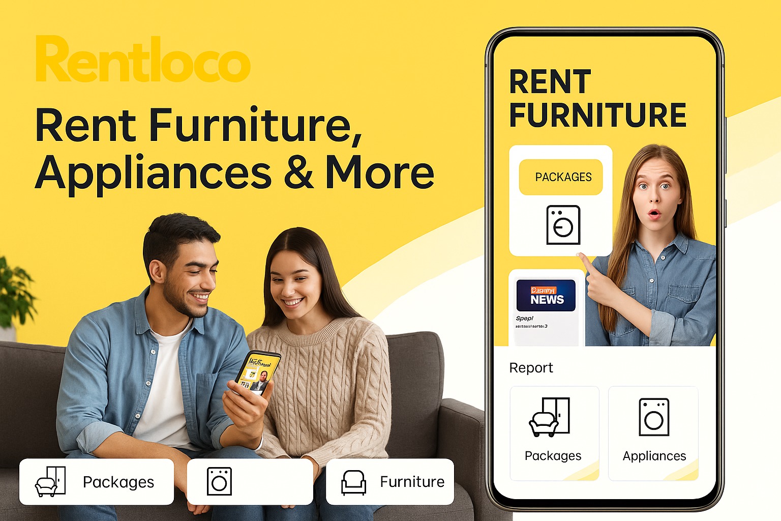 RentLoco App mockup